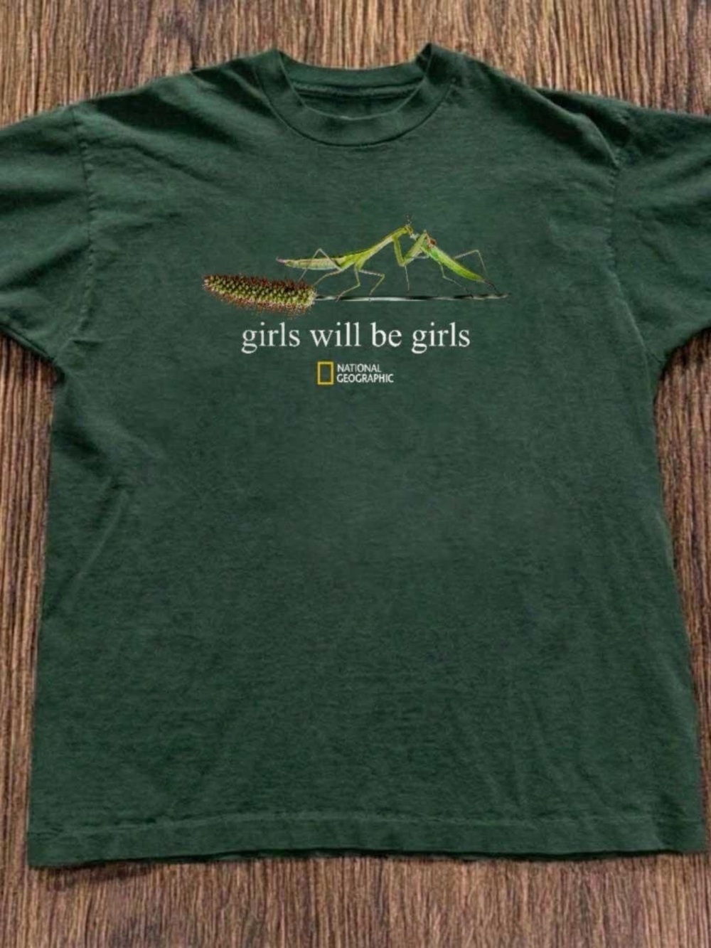 Gildan Dark Green 'Girls Will Be Girls' Praying Mantis Tee